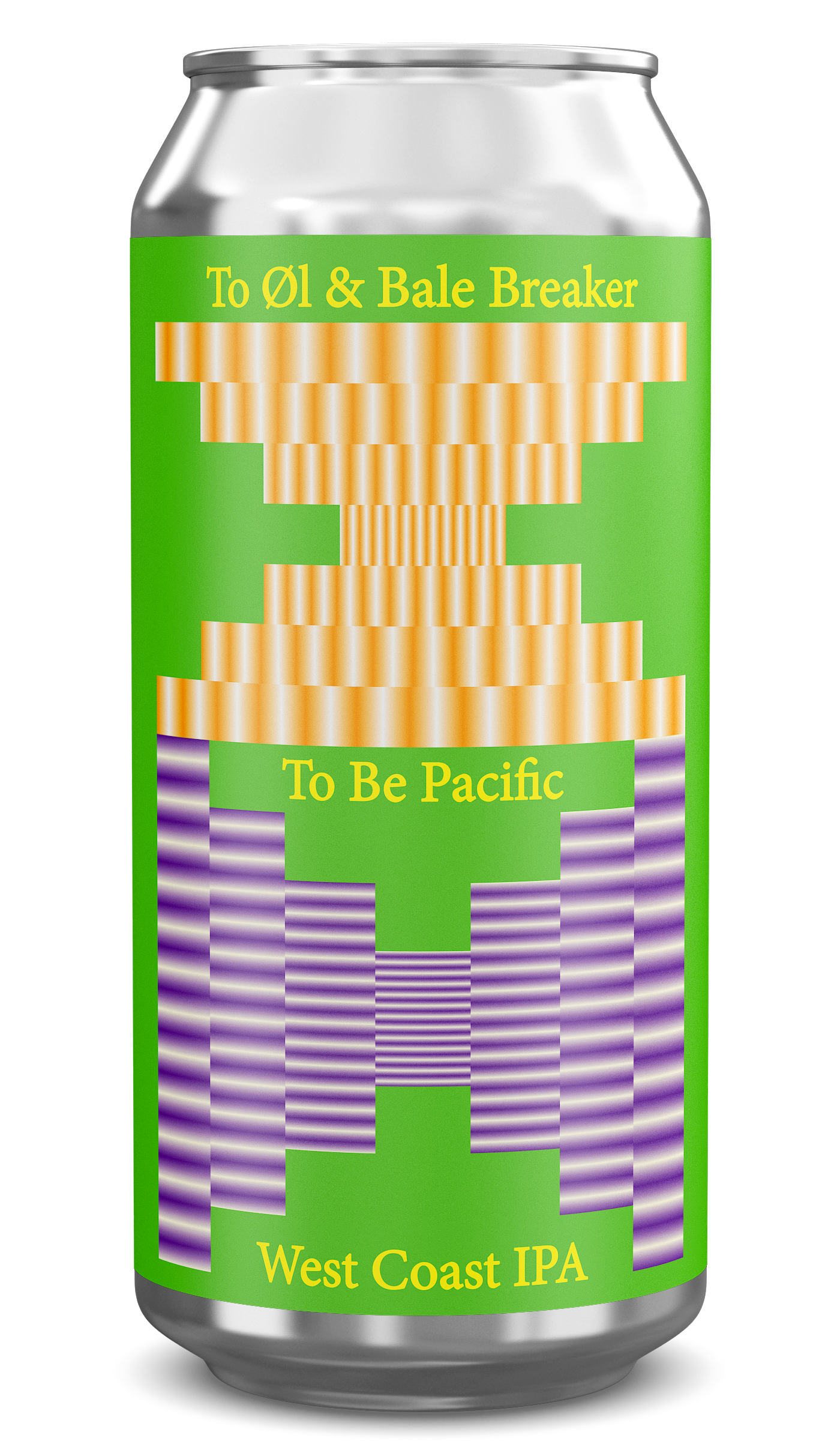 Can of West Coast IPA with colorful label design on a white background