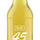 A bottle of 45 Días Mexican Lager by To OI with a yellow label and the text '45 DIAS MEXICAN LAGER' displayed prominently.