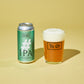 Can and glass of To Øl #IPA on a yellow background